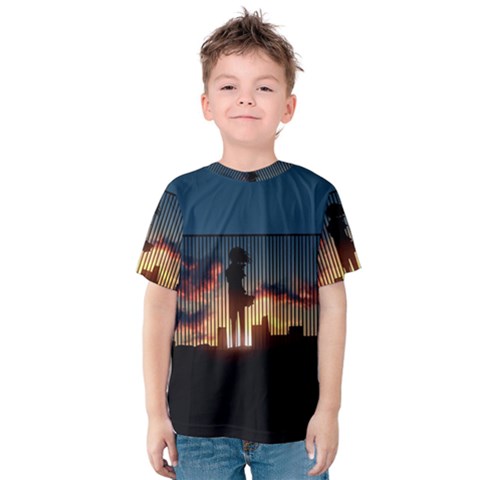 Art Sunset Anime Afternoon Kids  Cotton Tee by BangZart