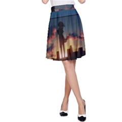 Art Sunset Anime Afternoon A-line Skirt by BangZart