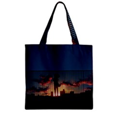 Art Sunset Anime Afternoon Zipper Grocery Tote Bag by BangZart