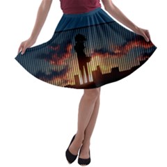 Art Sunset Anime Afternoon A-line Skater Skirt