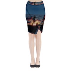 Art Sunset Anime Afternoon Midi Wrap Pencil Skirt