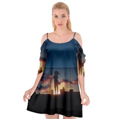 Art Sunset Anime Afternoon Cutout Spaghetti Strap Chiffon Dress by BangZart