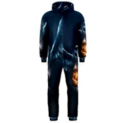 Owl And Fire Ball Hooded Jumpsuit (men)  by BangZart