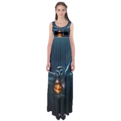 Owl And Fire Ball Empire Waist Maxi Dress by BangZart