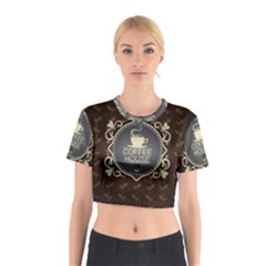 Coffee House Cotton Crop Top by BangZart