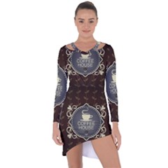 Coffee House Asymmetric Cut-out Shift Dress