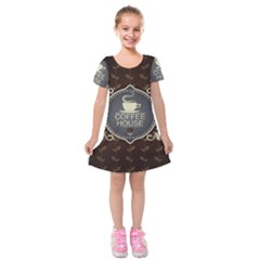 Coffee House Kids  Short Sleeve Velvet Dress by BangZart