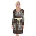 Coffee House Long Sleeve Velvet Front Wrap Dress View1