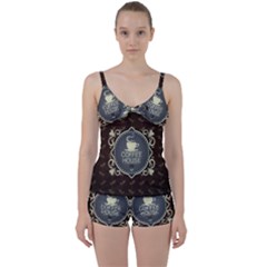 Coffee House Tie Front Two Piece Tankini