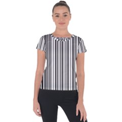 Barcode Pattern Short Sleeve Sports Top 