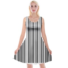 Barcode Pattern Reversible Velvet Sleeveless Dress by BangZart