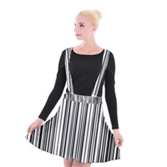 Barcode Pattern Suspender Skater Skirt