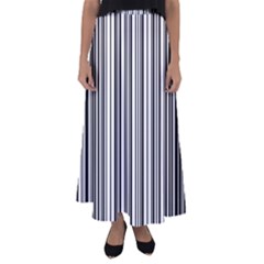 Barcode Pattern Flared Maxi Skirt