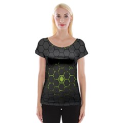 Green Android Honeycomb Gree Cap Sleeve Tops by BangZart