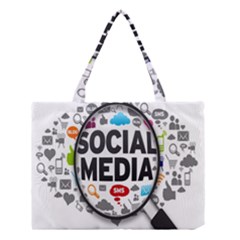 Social Media Computer Internet Typography Text Poster Medium Tote Bag