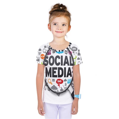 Social Media Computer Internet Typography Text Poster Kids  One Piece Tee by BangZart