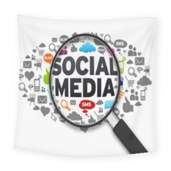 Social Media Computer Internet Typography Text Poster Square Tapestry (large) by BangZart