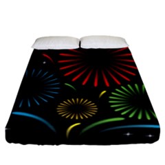 Fireworks With Star Vector Fitted Sheet (california King Size) by BangZart