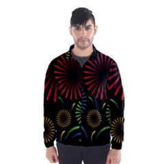 Fireworks With Star Vector Wind Breaker (men) by BangZart