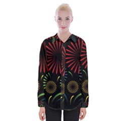 Fireworks With Star Vector Womens Long Sleeve Shirt