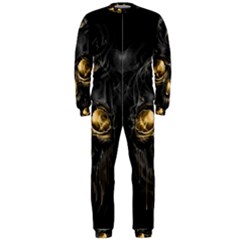 Art Fiction Black Skeletons Skull Smoke Onepiece Jumpsuit (men)  by BangZart