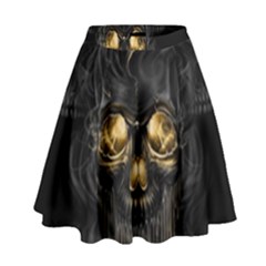 Art Fiction Black Skeletons Skull Smoke High Waist Skirt by BangZart