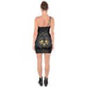 Art Fiction Black Skeletons Skull Smoke One Soulder Bodycon Dress View2