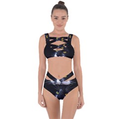 Face Black Cat Bandaged Up Bikini Set 