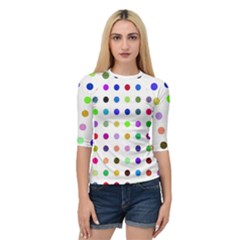 Circle Pattern Quarter Sleeve Tee