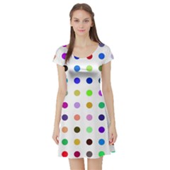 Circle Pattern Short Sleeve Skater Dress by BangZart