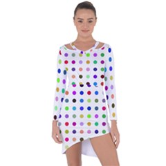 Circle Pattern Asymmetric Cut-out Shift Dress by BangZart