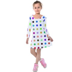 Circle Pattern Kids  Long Sleeve Velvet Dress by BangZart