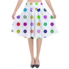 Circle Pattern Flared Midi Skirt by BangZart