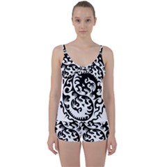 Ying Yang Tattoo Tie Front Two Piece Tankini