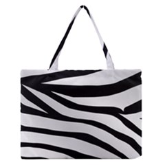 White Tiger Skin Medium Zipper Tote Bag