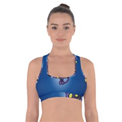 Funny Cute Cat Cross Back Sports Bra