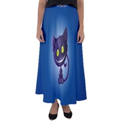 Funny Cute Cat Flared Maxi Skirt