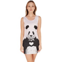 Panda Love Heart Bodycon Dress by BangZart