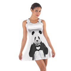 Panda Love Heart Cotton Racerback Dress by BangZart