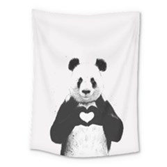 Panda Love Heart Medium Tapestry by BangZart