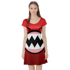 Funny Angry Short Sleeve Skater Dress by BangZart