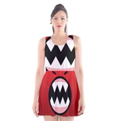 Funny Angry Scoop Neck Skater Dress by BangZart