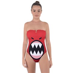 Funny Angry Tie Back One Piece Swimsuit