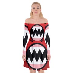 Funny Angry Off Shoulder Skater Dress by BangZart