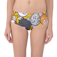 Cats Cute Kitty Kitties Kitten Mid-waist Bikini Bottoms by BangZart