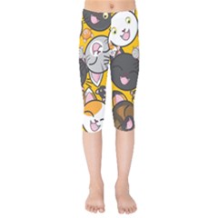 Cats Cute Kitty Kitties Kitten Kids  Capri Leggings 