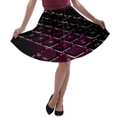 Computer Keyboard A-line Skater Skirt by BangZart