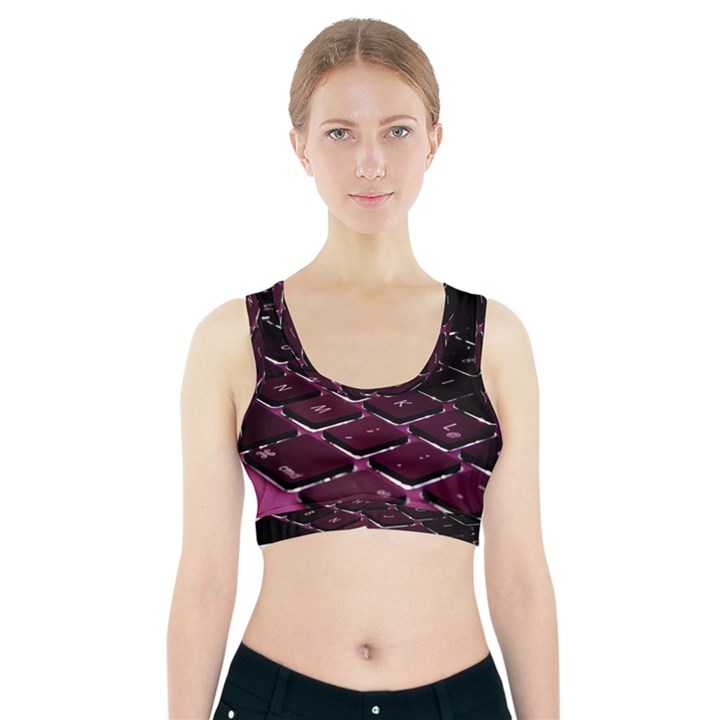 Computer Keyboard Sports Bra With Pocket