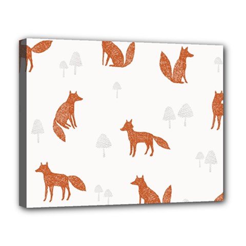 Fox Animal Wild Pattern Canvas 14  X 11  by BangZart