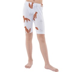 Fox Animal Wild Pattern Kids  Mid Length Swim Shorts by BangZart